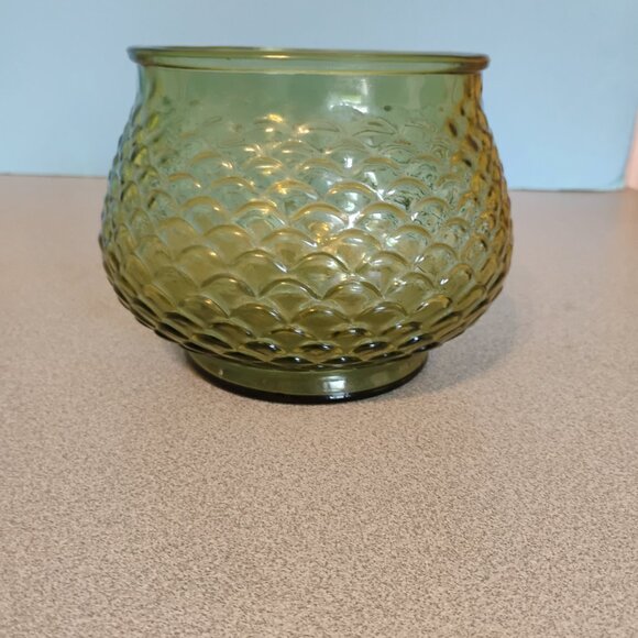 EO Brody Green Vintage Fish Scale Planter/Vase, - Picture 2 of 4